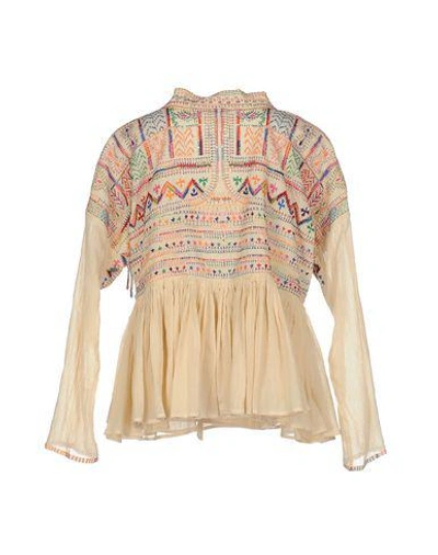 Shop Christophe Sauvat Collection Patterned Shirts & Blouses In Sand