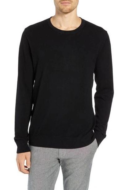 Shop Jcrew Cotton & Cashmere Pique Crewneck Sweater In Black