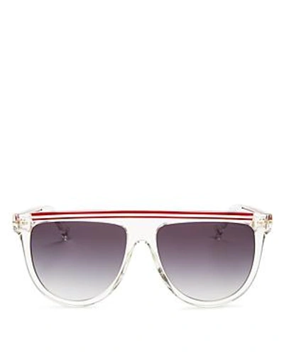 Shop Marc Jacobs Women's Flat Top Sunglasses, 57mm In Crystal/gray