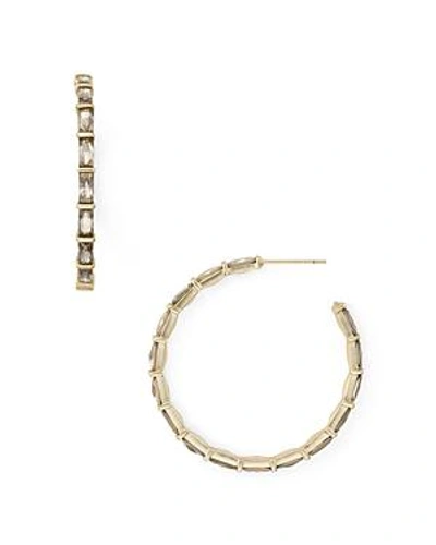 Shop Kendra Scott Veda Baguette Hoop Earrings In Gray/gold