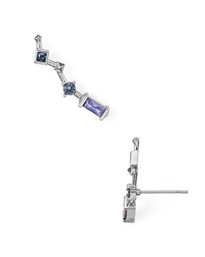 Shop Kendra Scott Sutton Zigzag Stud Earrings In Purple/silver