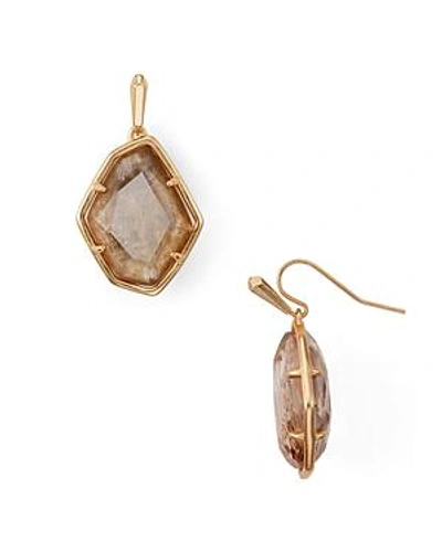Shop Kendra Scott Dax Faceted Geometric Drop Earrings In Rose Gold/sable Mica