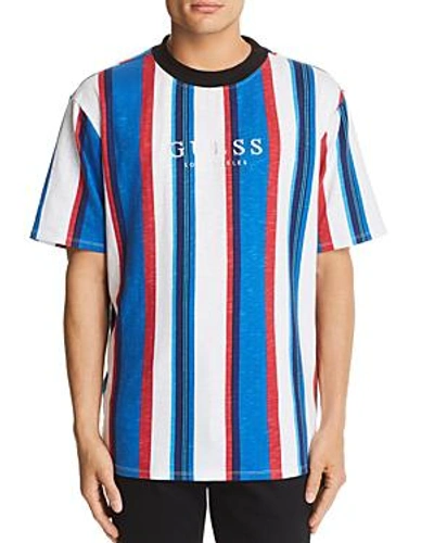 Guess Originals Men s Striped Logo T shirt In Blue ModeSens