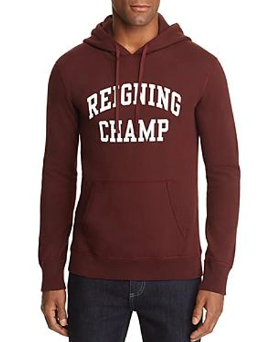 Shop Reigning Champ Ivy League Logo-print Hooded Sweatshirt In Crimson/white