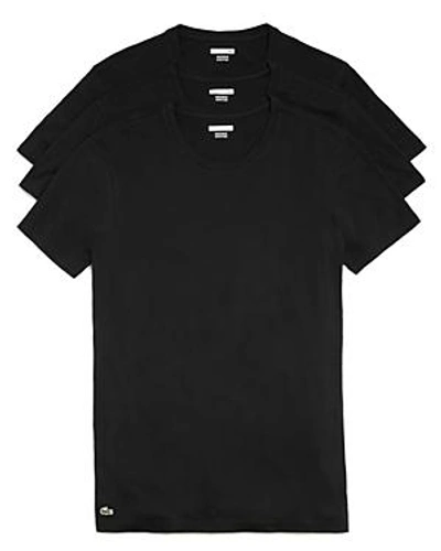 Shop Lacoste Supima Cotton Crewneck Tees - Pack Of 3 In Black