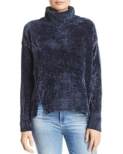 Shop Aqua Chenille Turtleneck Sweater - 100% Exclusive In Navy