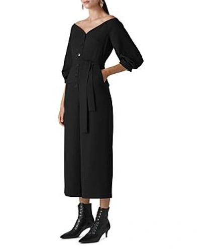 Shop Whistles Carina Off-the-shoulder Jumpsuit In Black