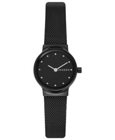 Shop Skagen Women's Freja Black Stainless Steel Mesh Bracelet Watch 26mm