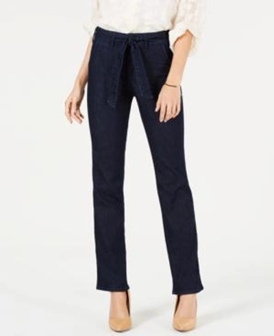 Shop Nydj Tummy-control Belted Marilyn Trouser Jeans In Rinse