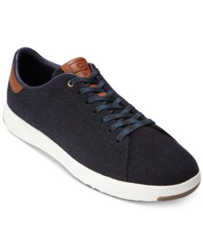 Shop Cole Haan Men's Grandpro Tennis Sneakers Men's Shoes In Navy Ink Wool