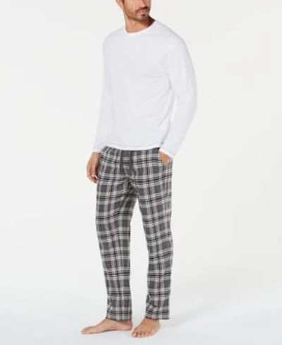 Shop Ugg Men's Steiner Plaid Pajama Set In Charcoal/white