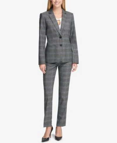 Shop Tommy Hilfiger Plaid Embroidered Blazer In Plume Multi