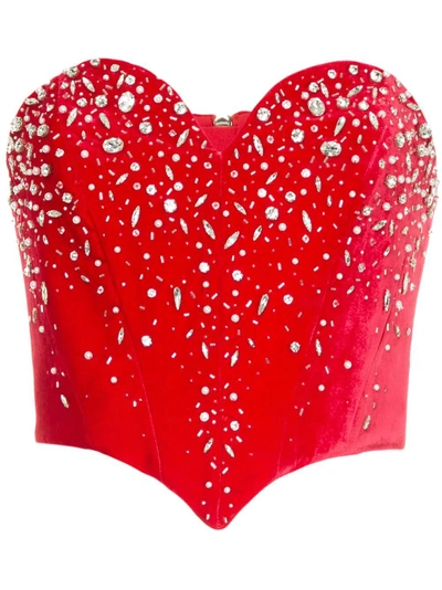 Shop Ingie Paris Embellished Sweetheart Corset - Red