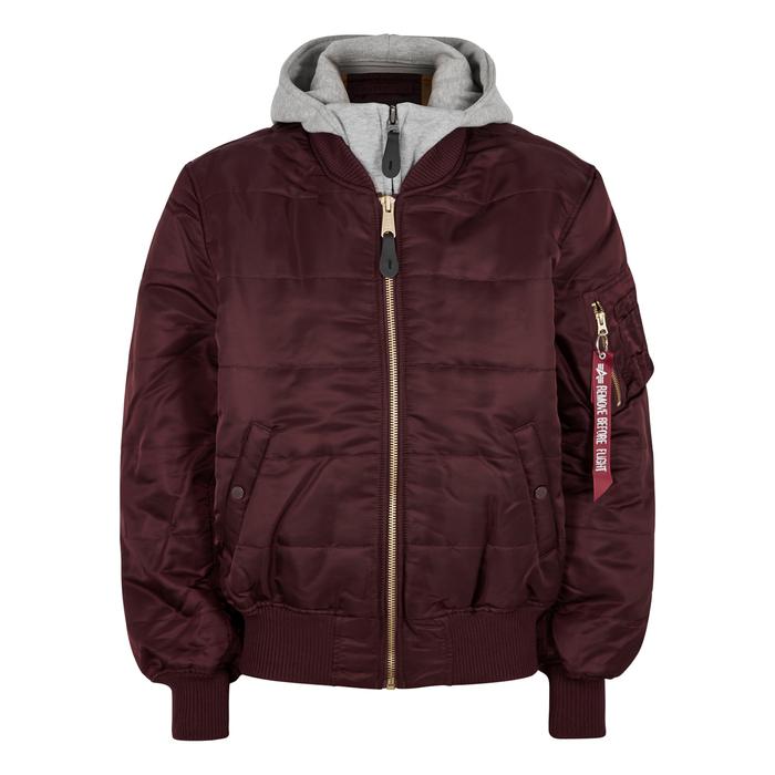 Alpha Industries Ma 1 D Tec Shell Bomber Jacket In Red Modesens
