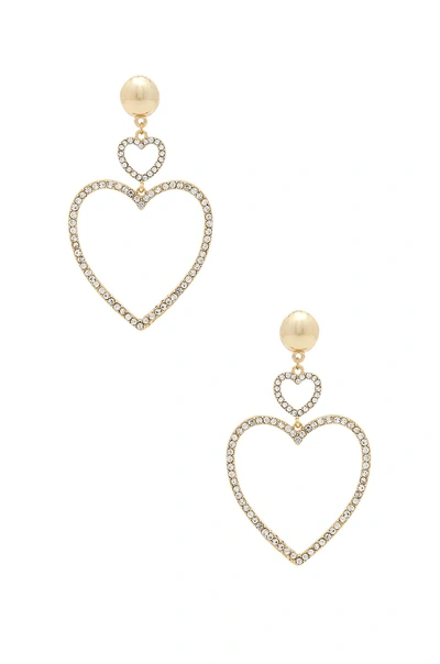 Shop Ettika Two Hearts Drop Earrings In Gold