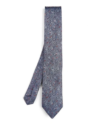 Shop Liberty London Arundel Woven Silk Tie In Grey