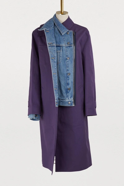 Shop Maison Margiela Convertible Trench Coat In Purple