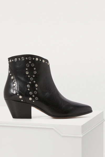 Shop Isabel Marant Dacken Ankle Boots In Black