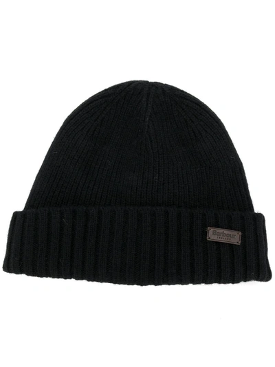 Barbour Carlton Ribbed Beanie In Black