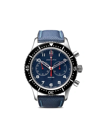 Shop Bamford Watch Department Zenith Cronometro Tipo Cp-2 43mm - Light Grey, Blue And Red Accents