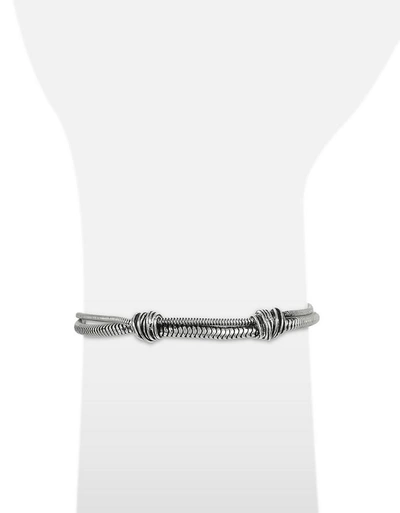 Shop Giacomo Burroni Designer Men's Bracelets Etruscan Knot Silver Chain Bracelet In Argent