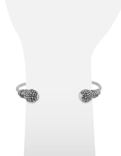 Shop Giacomo Burroni Designer Men's Bracelets Etruscan Knot Silver Bangle In Argent