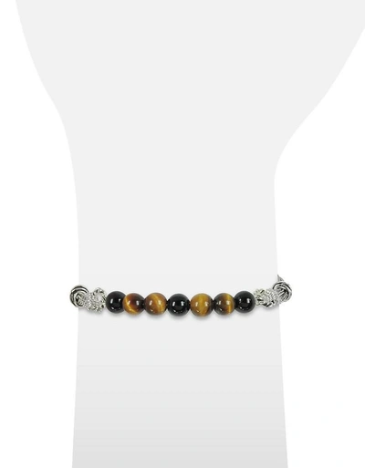 Shop Giacomo Burroni Designer Men's Bracelets Multi Chains Silver Bracelet W/beads In Argent