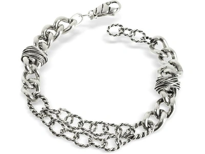 Shop Giacomo Burroni Designer Men's Bracelets The Etruscan Link Chain Bracelet In Argent