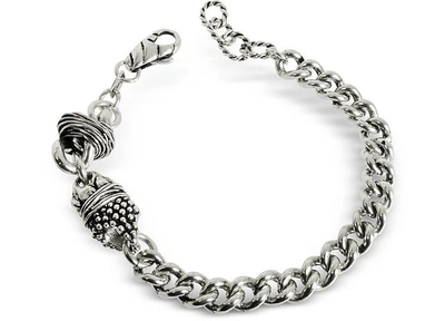 Shop Giacomo Burroni Designer Men's Bracelets Chain Bracelet In Argent