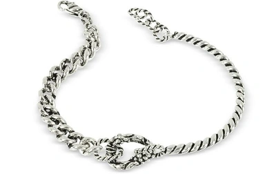 Shop Giacomo Burroni Designer Men's Bracelets Semi Rigid Twisted Bracelet In Argent