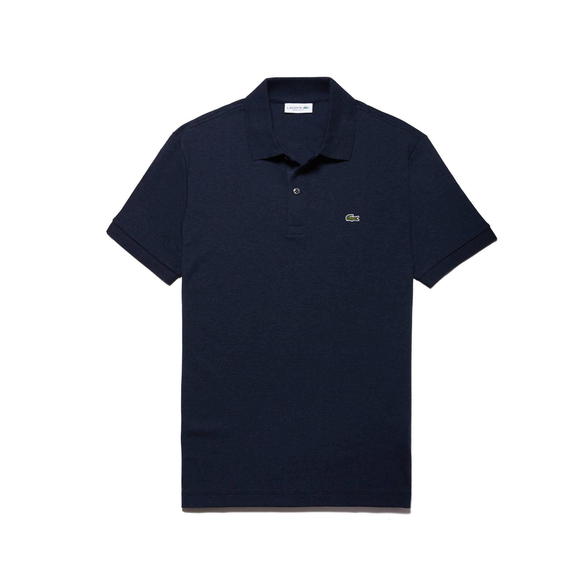 Lacoste Men's Regular Fit Pima Cotton Interlock Polo In Grey Chine