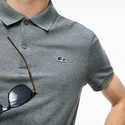 Shop Lacoste Men's Slim Fit Stretch Mini Piqué Polo In Grey