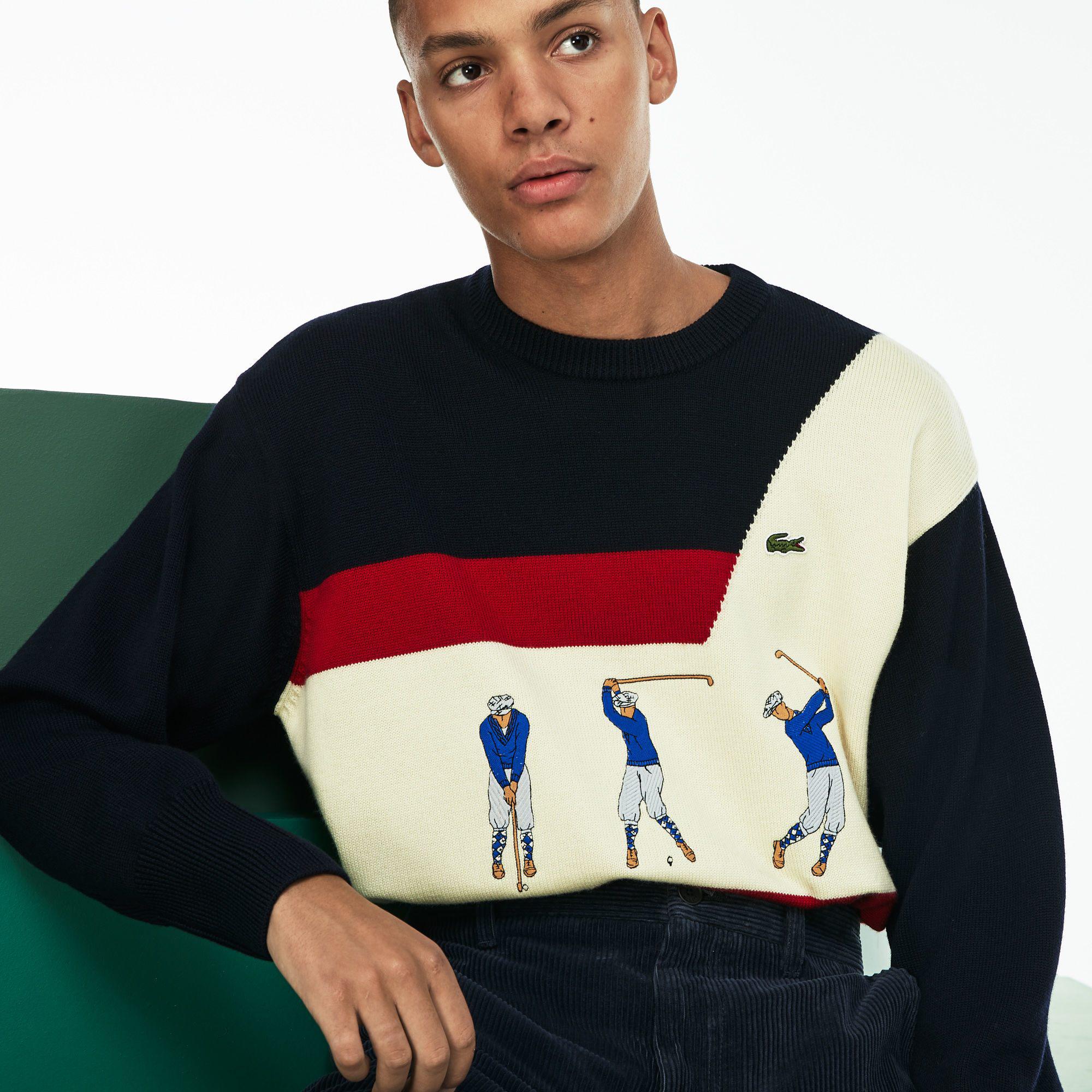 yellow lacoste sweater