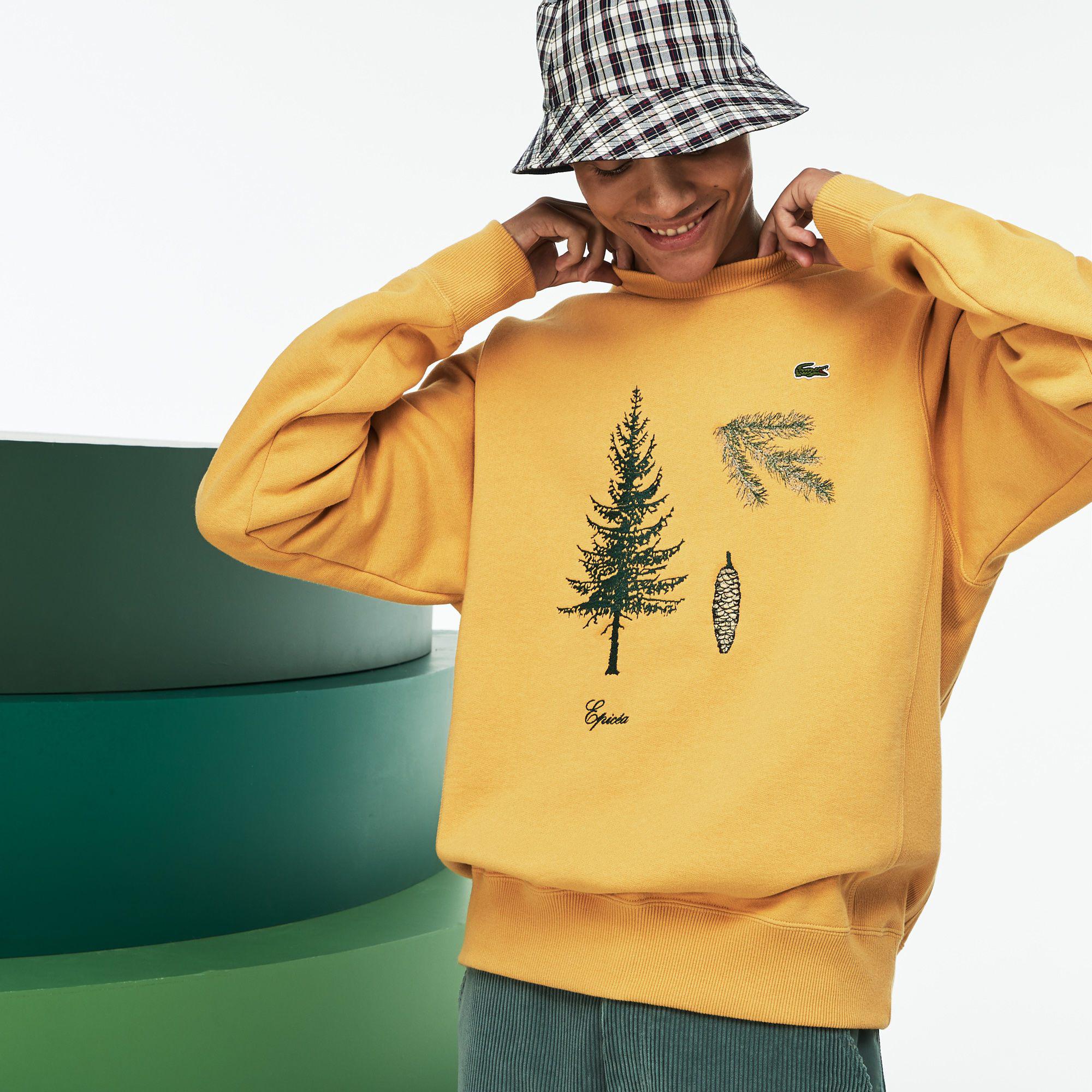 Lacoste Unisex Fashion Show Embroidered Fleece Sweatshirt In Yellow |  ModeSens