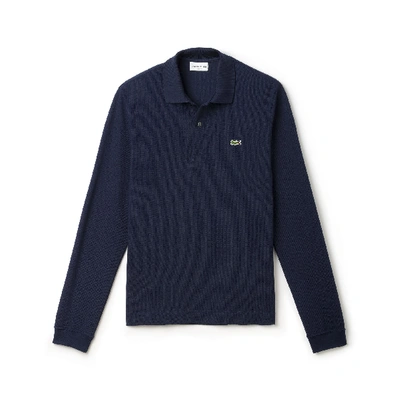Lacoste Original L.12.12 Slim Fit Long Sleeve Polo - Xl - 6 In Blue
