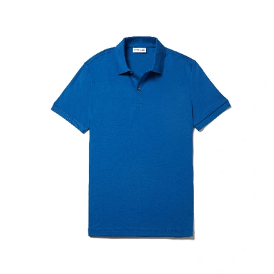 Shop Lacoste Men's Regular Fit Pima Cotton Interlock Polo In Blue