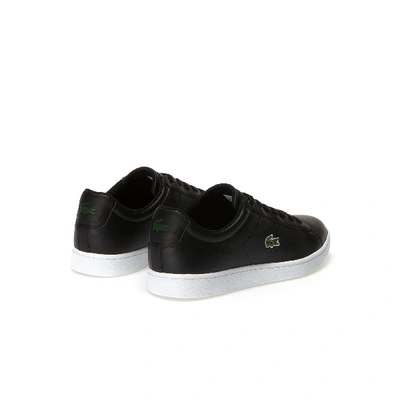 Shop Lacoste Men's Carnaby Evo Monochrome Leather Sneakers In Black