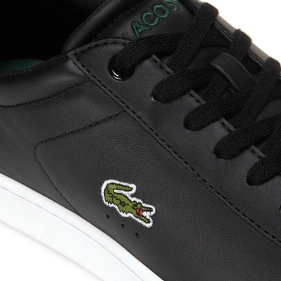 Shop Lacoste Men's Carnaby Evo Monochrome Leather Sneakers In Black