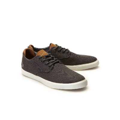 Shop Lacoste Men's Esparre Canvas Trainers In Dark Grey/grey