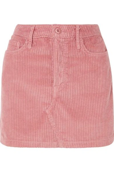 Shop Grlfrnd Zamira Cotton-blend Corduroy Mini Skirt In Pink