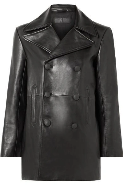 Shop Rag & Bone Nella Double-breasted Leather Coat In Black