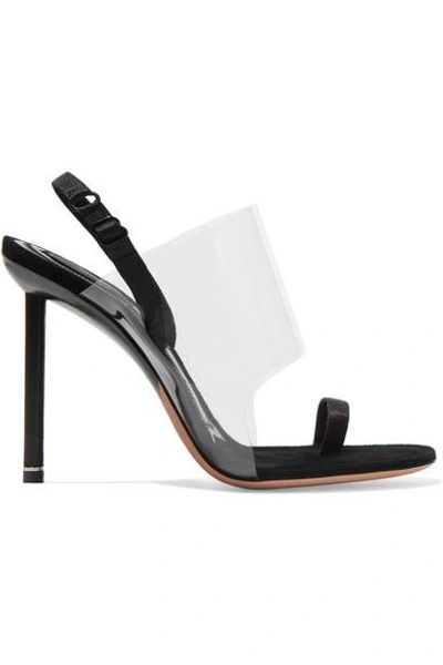 Shop Alexander Wang Kaia Pvc And Suede Slingback Sandals In Black