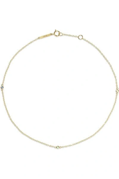 Shop Grace Lee 14-karat Gold, Sapphire And Emerald Anklet