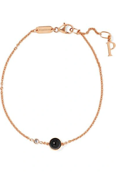 Shop Piaget Possession 18-karat Rose Gold, Onyx And Diamond Bracelet
