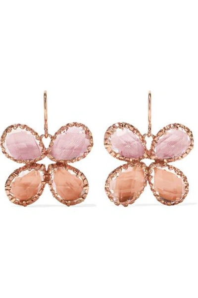 Shop Larkspur & Hawk Sadie Butterfly Rose Gold-dipped Quartz Earrings