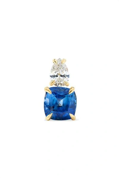 Shop Anita Ko 18-karat Gold, Sapphire And Diamond Earring
