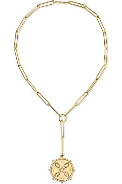 Shop Foundrae True Love 18-karat Gold Diamond Necklace