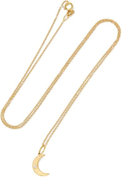 Shop Andrea Fohrman Crescent Moon 18-karat Gold Opal Necklace