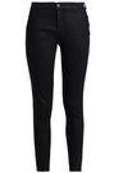 Shop J Brand Cropped Mid-rise Skinny Jeans In Black
