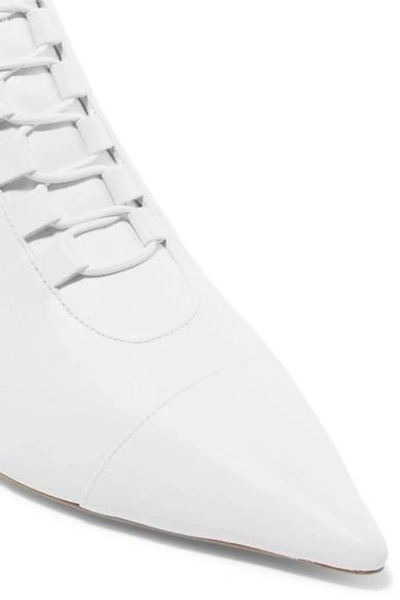 Shop Alexandre Birman Millen Lace-up Leather Ankle Boots In White